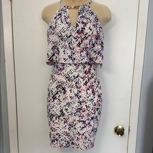 GUESS Halter Neck Dress with Abstract Print